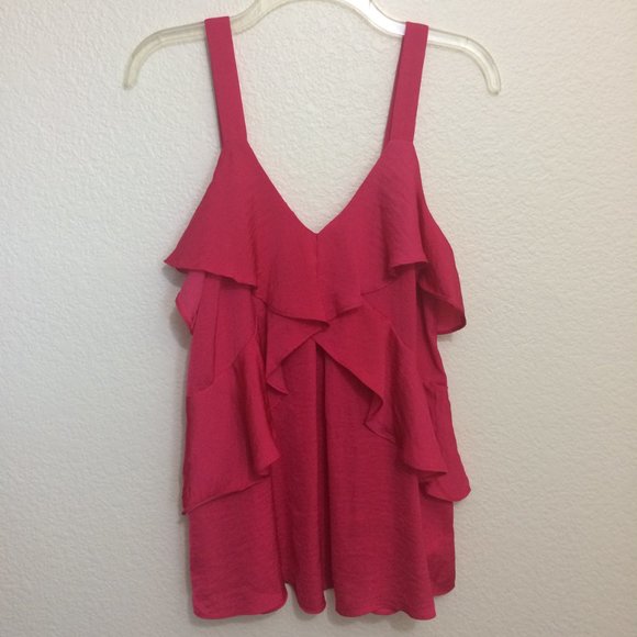Michael Kors Deep Pink Ruffle Tiered Top - Picture 5 of 10